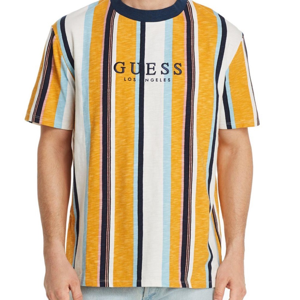 Men’s GUESS Originals Go Sayer Stripped T-Shirt M